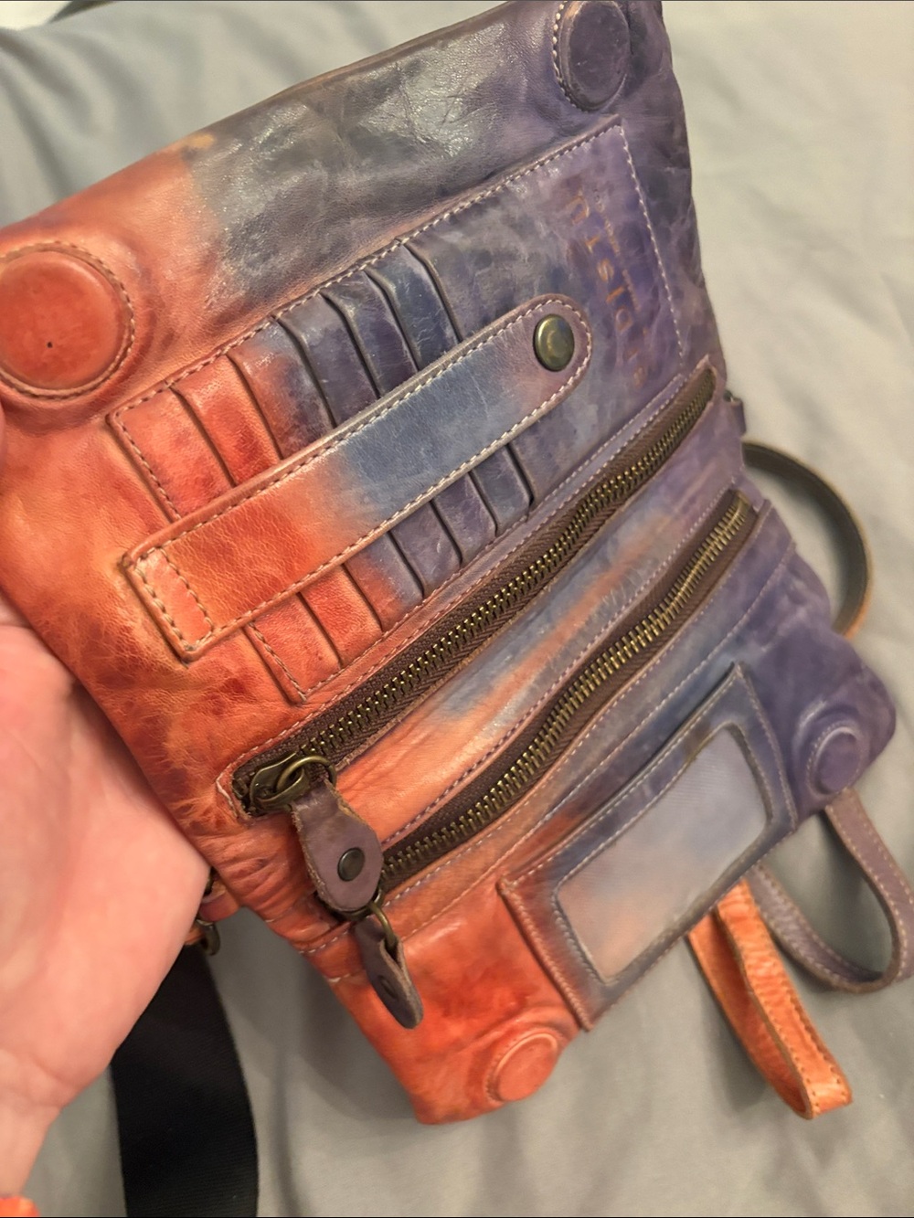 Bed Stu Ombre Leather Crossbody Clutch in Purple and Red - Picture 11 of 11